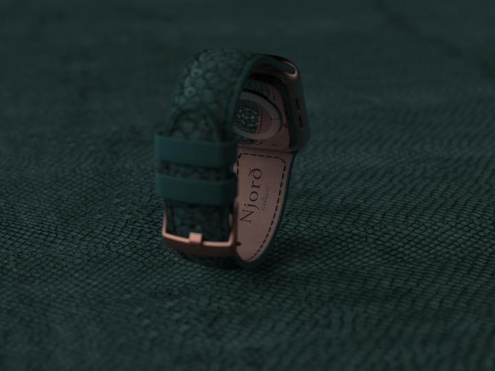 Actual product image Njord Jord Watch Strap For (44 mm, 45 mm, Vegan Leather, Salmon leather, Stainless steel fastener)