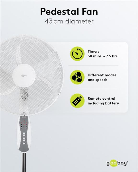 Produktbild Goobay 40,60cm (16") Standventilator mit Fernbedienung & Timer (58 dB)