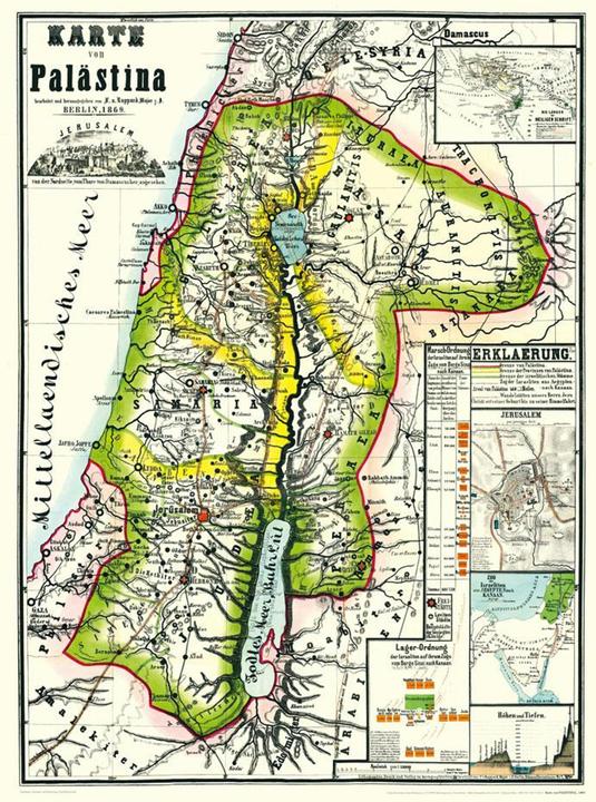 Produktbild Historische Karte von PALÄSTINA 1869 (Plano)