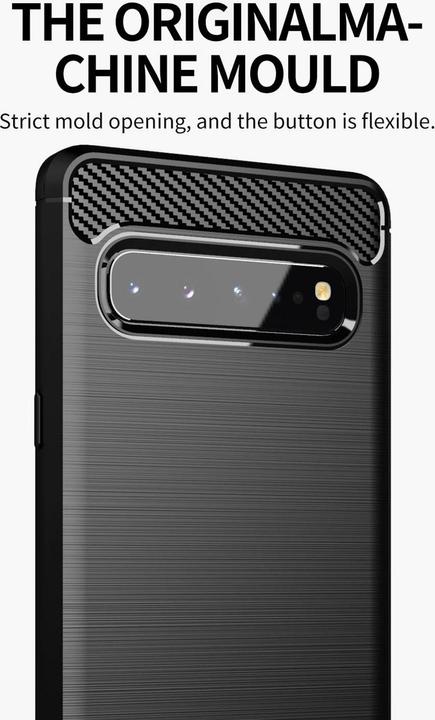 Immagine prodotto Cadorabo TPU Ultra sottile in acciaio inossidabile al carbonio Combi Cover (Samsung Galaxy S10 5G)
