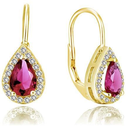 Image du produit Beneto Boucles d'oreilles plaquées or avec zircons roses AGUC2230-GOLD