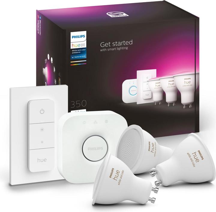 Image du produit Philips Hue Set de démarrage White & Color Ambiance (GU10, 5.70 W, 350 lm, 3 x, G)