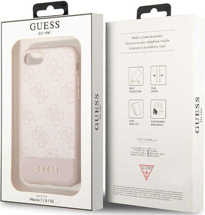 Image du produit Guess GUHCI8G4GLPI iPhone 7/8/SE 2020/ 2022 rose/pink hard case 4G Stripe Collection (Apple iPhone SE, Apple iPhone 8, Apple iPhone 7)