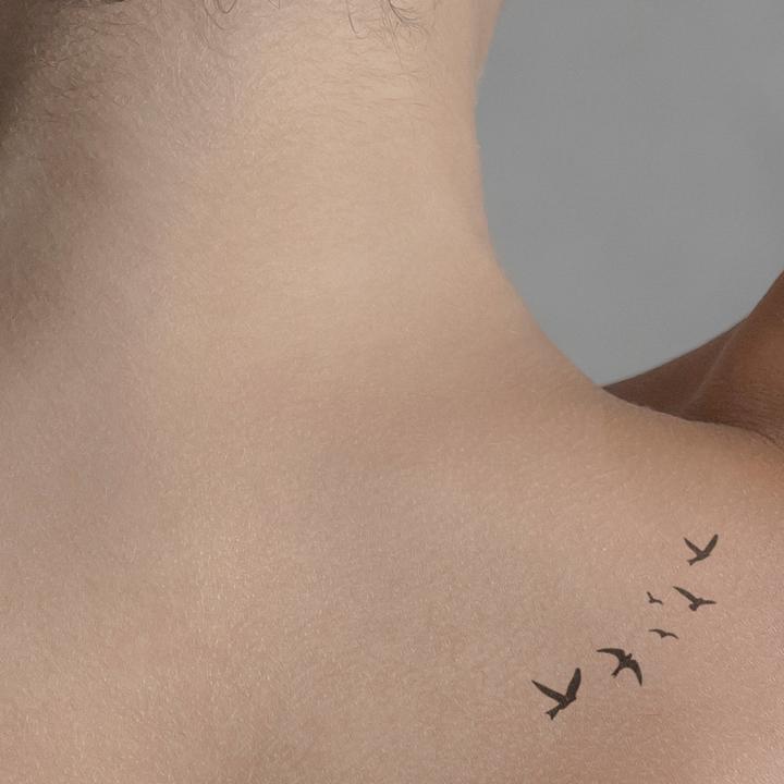 Actual product image minink Temporary tattoo - Flying birds