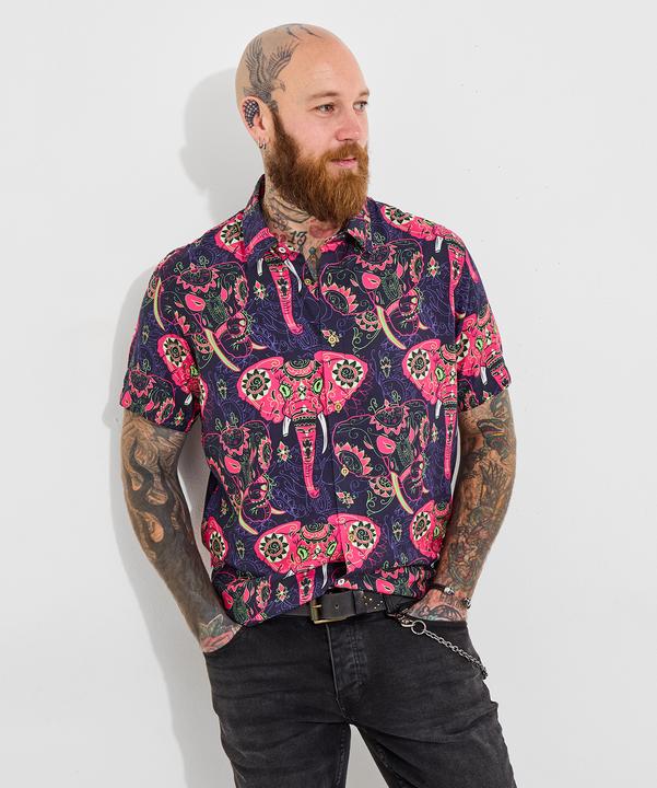 Actual product image Joe Browns Elephant Print Statement Short Sleeve Shirt (XL)