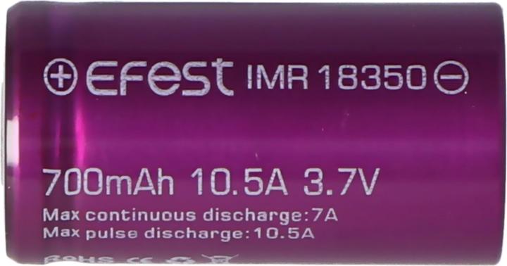 Produktbild Efest Akku Purple IMR18350 (Pluspol flach) (1 Stk., 18350, 700 mAh)