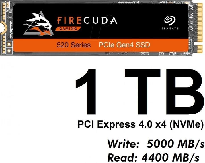 Actual product image Seagate FireCuda 520 (1000 GB, M.2 2280)