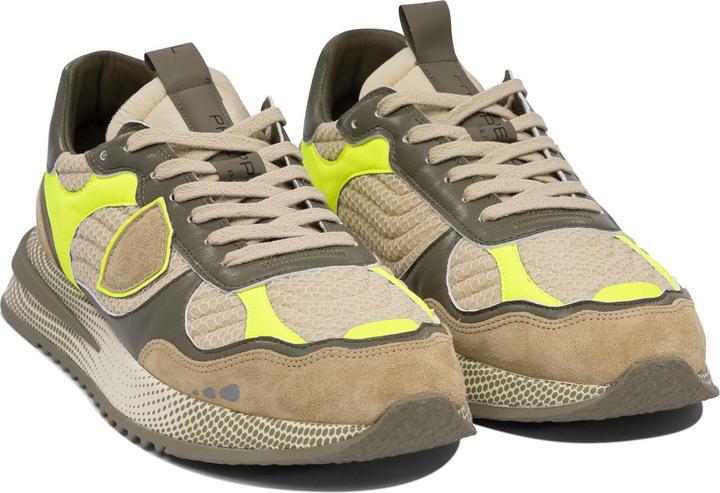 Immagine prodotto Philippe Model olympique sneakers in leather and fabric color military green and yellow (43)