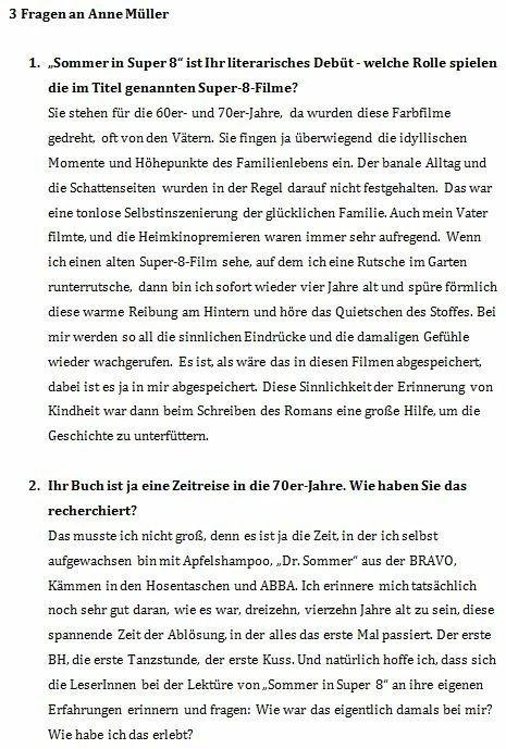 Produktbild Sommer in Super 8 (Deutsch, Anne Müller, 2018)