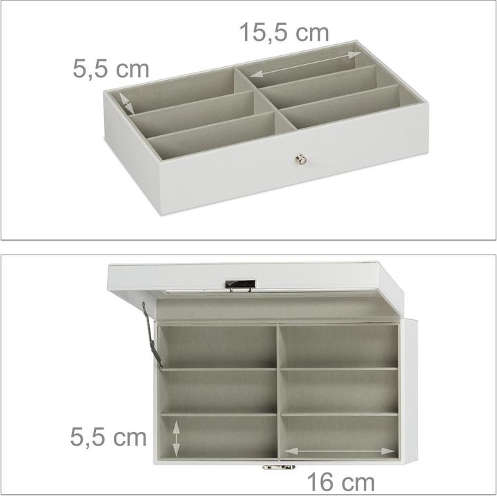 Produktbild Relaxdays Brillenbox weiss 33,5 x 19,5 x 15,5 cm