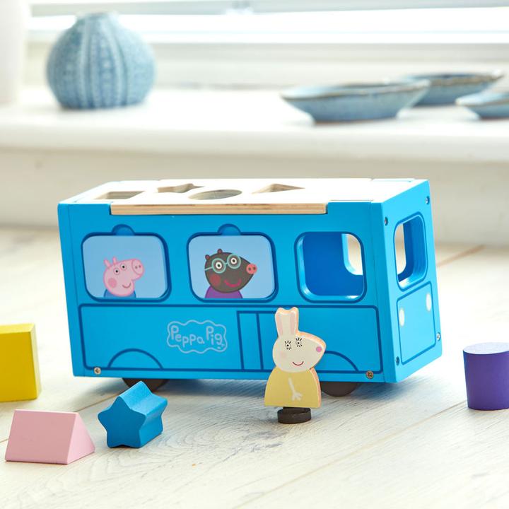 Actual product image Boti Peppa Pig Schoolbus shape sorter wood