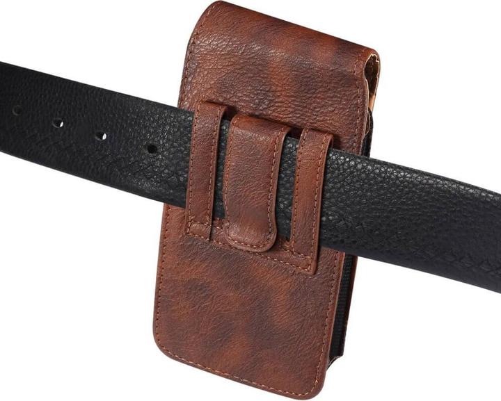 Actual product image Cover-Discount Nylon - Leather Belt Bag with Card Pocket brown / L