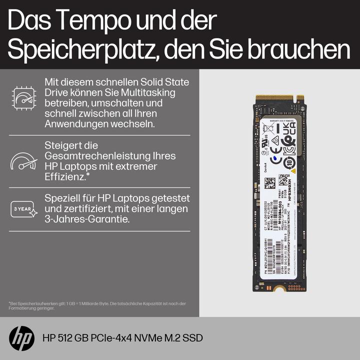 Actual product image HP PCIe-4x4, NVMe, M.2, Solid State Drive, EURO (512 GB, M.2 2280)
