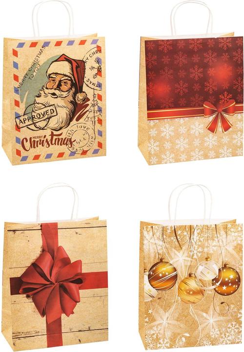 Actual product image Tsi Gift bags Christmas series 4, 4 different motifs, large, W 260 x D 135 x H 320 mm, 100... (Gift bag, 12 x)