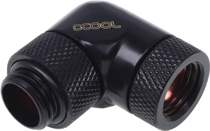 Actual product image Alphacool HF Angle adapter 90° rotatable G1/4 AG to G1/4 IG Deep Bla