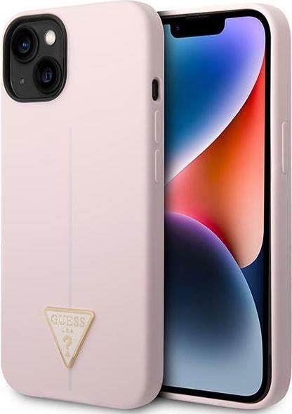 Actual product image Guess GUHCP14SSLTGU iPhone 14 6.1" fioletowy/purple hardcase Silicone Triangle (Apple iPhone 14, Apple iPhone 15, Apple iPhone 13)