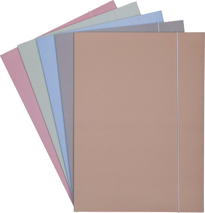Office Products Mappe mit Gummiband, Pastell Soft Touch, Karton/Lack, A4, 320g/m2, 3-lagig, Mix Farb (A4, 1 x)