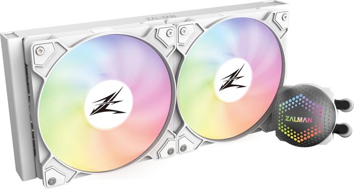 Actual product image Zalman ALPHA28 White CPU Liquid Cooler 280mm Radiator 2 x 140 mm Fan ARGB pump Dual