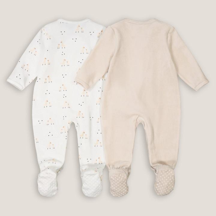 Produktbild La Redoute Collections 2er-Pack Samt-Strampler mit Lama-Motiven (80)