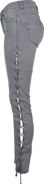 Actual product image Urban Classics Ladies Denim Lace Up Skinny Pants (29)