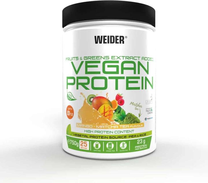 Immagine prodotto Weider Proteine vegane (barattolo da 750 g) (Tè matcha al mango, 1 pz., 750 g)