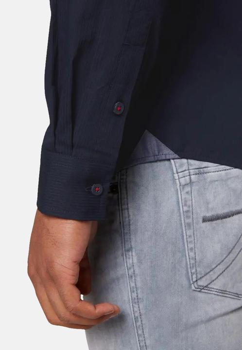 Produktbild Camp David Hemd Langarmhemd mit 1-Knopfmanschetten, Hemdkragen und Logo Print (M)
