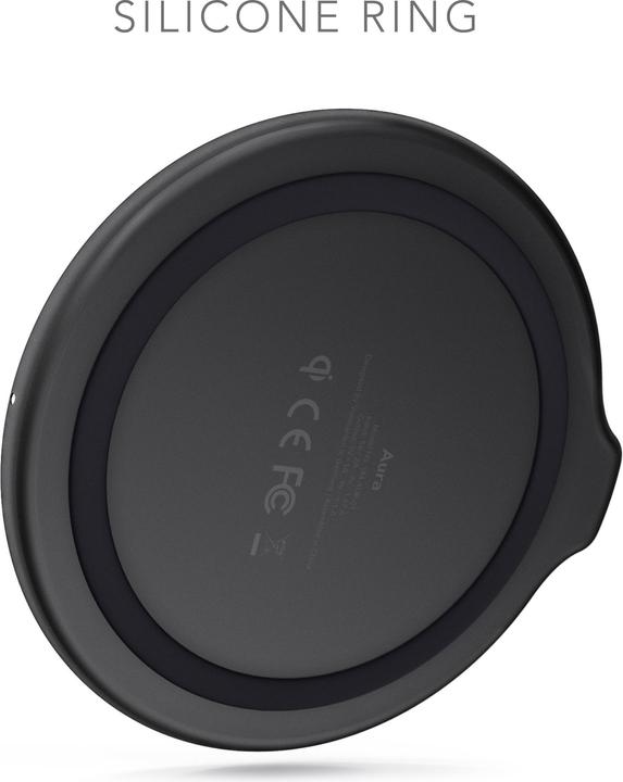 Actual product image Vonmählen Aura - The Wireless Charging Pad (USB-C to USB-A cable included) - Acrylic Glass Black