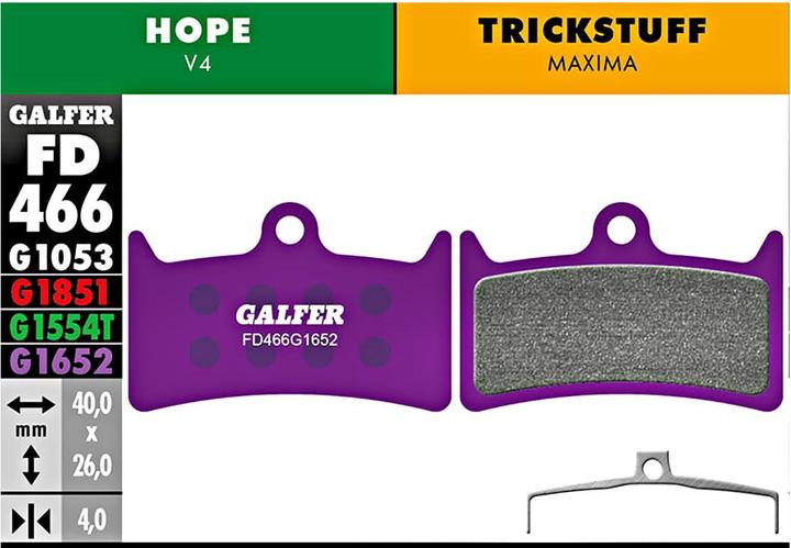 Image du produit Galfer Bike Plaquettes de frein pour vélos électriques (Espoir, Truc truc truc, Semi-métallique)