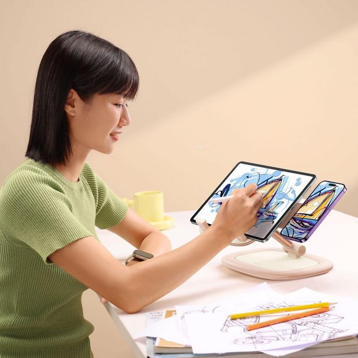 Actual product image Baseus Seashell Series adjustable tablet/phone stand - pink