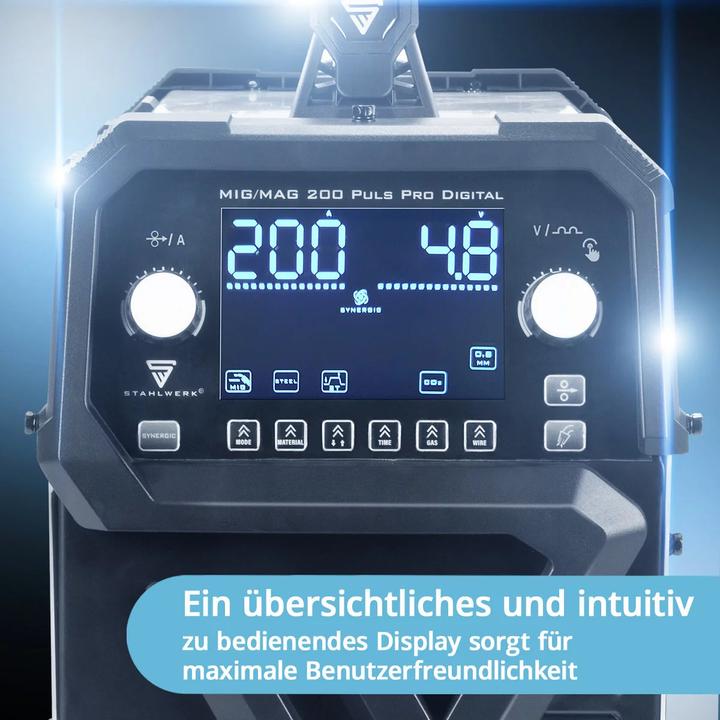 Produktbild Stahlwerk Schutzgas-Schweissgerät MIG MAG 200 Spot Puls Pro Digital IGBT 200 A