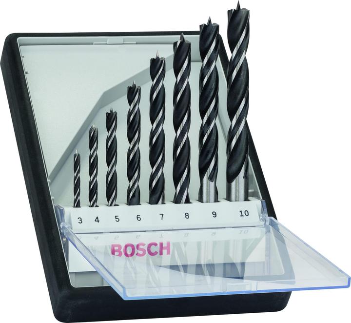 Produktbild Bosch Professional Zubehör PRO Wood Holzspiralbohrer-Set. 8-tlg. (6 mm, 10 mm, 7 mm, 3 mm, 5 mm, 8 mm, 9 mm, 4 mm)