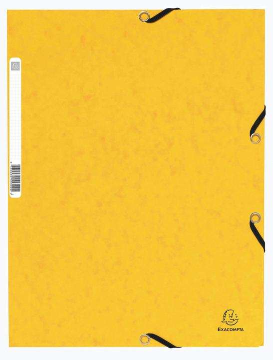 Image du produit Exacompta Chemise à élastique 3 rabats carte lustrée 355gm2 - A4 - Jaune (A4, 1 x)