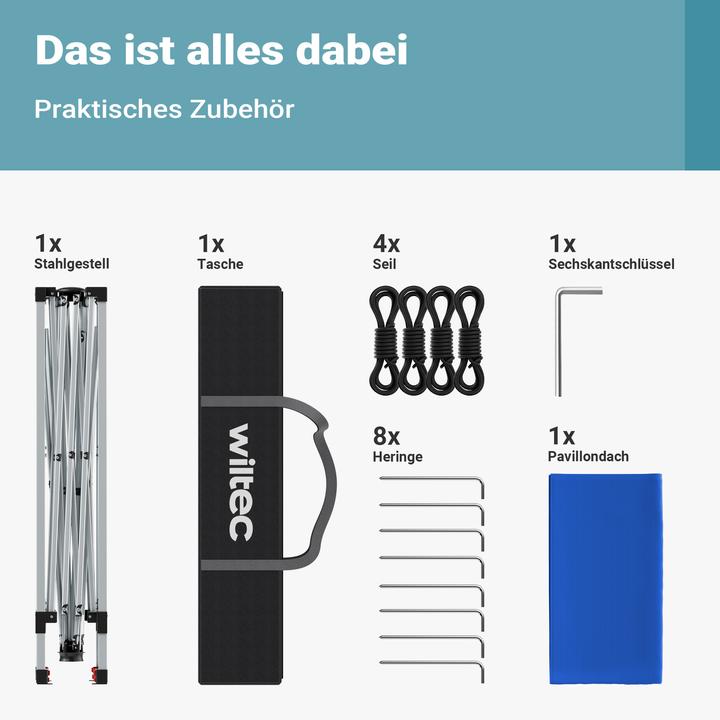 Produktbild Wiltec Faltpavillon (250 cm, 250 cm)