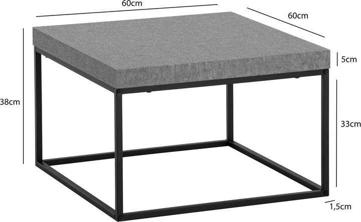Produktbild FineBuy Couchtisch Sofatisch 60 cm Wohnzimmertisch Klein Kaffeetisch Modern (60 x 60 x 38 cm)