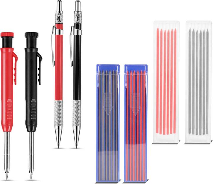 Produktbild Stahlwerk Tieflochmarker Bleistift 4er Set 36 Ersatzminen integriertem Spitzer (1 x)