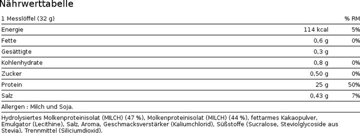 Valori nutrizionali e ingredienti Dymatize ISO 100 Idrolizzato (Fragola, 1 pz., 932 g)
