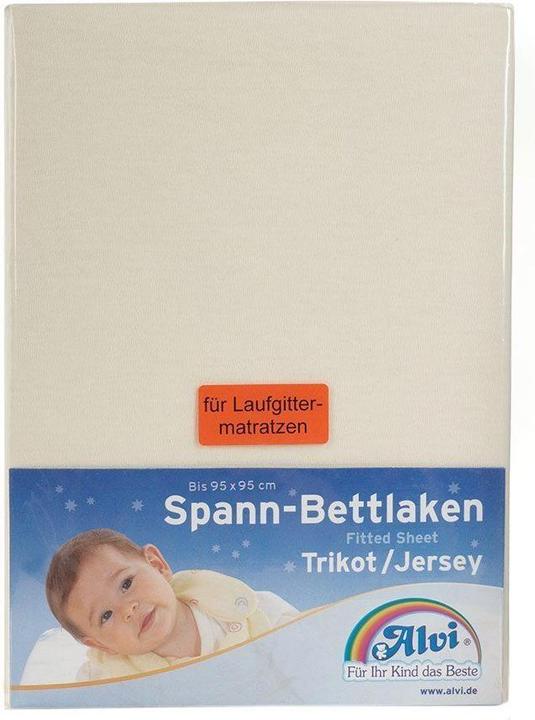 Alvi Spannbettlaken Spannbetttuch für Laufgitter 95 x 95 cm - Weiss (95 cm, 95 cm)