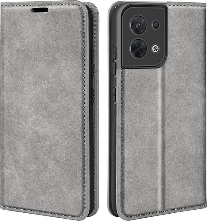 Cover-Discount OPPO Reno8 - Stand Flip Case Housse grise (Oppo Reno 8)