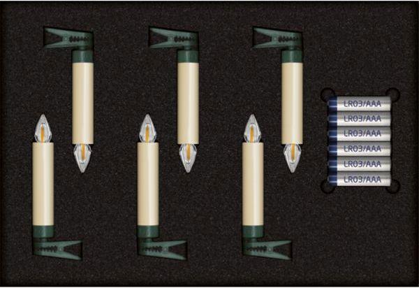 Produktbild Krinner Superlight Bavaria Mini Flame 6er Set Elfenbein (6 x)