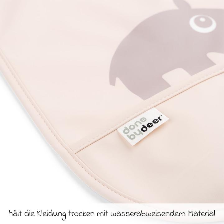 Actual product image Done by Deer Bib with Velcro fastener 2-pack Ozzo Pink