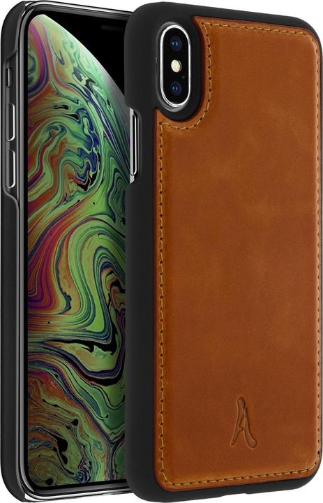 Produktbild Akashi Schutzhülle aus Echtleder stoss- kratzfest für Apple iPhone X /XS – Kupfer (Apple iPhone XS)