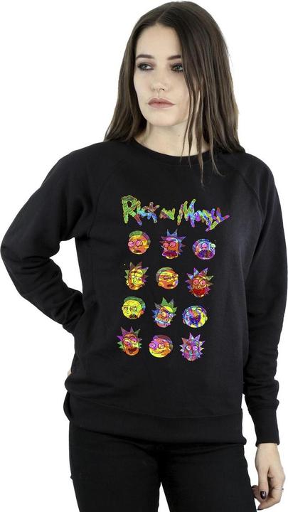 Rick And Morty Tie Dye Faces Sweatshirt (XL)