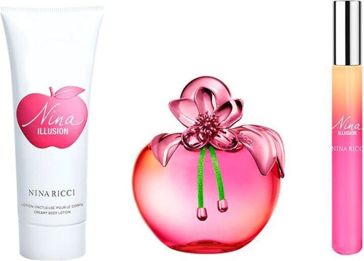 Actual product image Nina Ricci Nina Illusion Eau De Parfum Spray 80ml Set 3 Pieces (Eau de parfum, 80 ml)