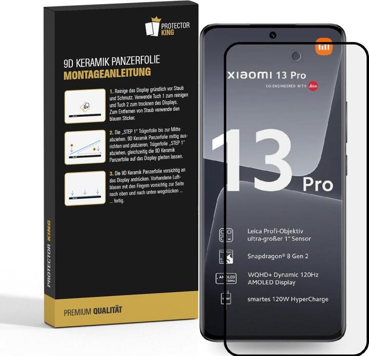 Actual product image Protectorking 3x Ceramic-Glass Full Cover HD Klar (3 Piece, Xiaomi 13 Lite)