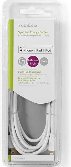 Produktbild Nedis USB A – Lightning (1 m, USB 2.0, 12 W)