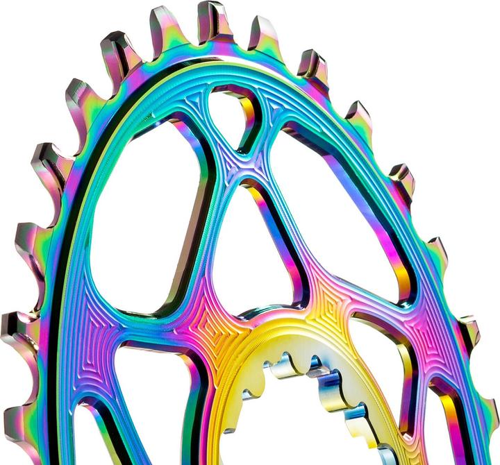 Produktbild AbsoluteBLACK aBLACK - MTB - OVAL - Direct Mount for Sram - BOOST148 (3mm offset) - PVD RAINBOW oil slick, Zähneza (34)