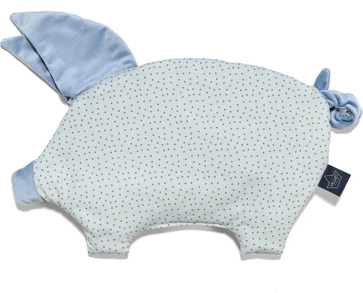 Actual product image La Millou Baby nest |Premium cotton velvet|Including Sleepy Pig cushion |Heart Beat Blue