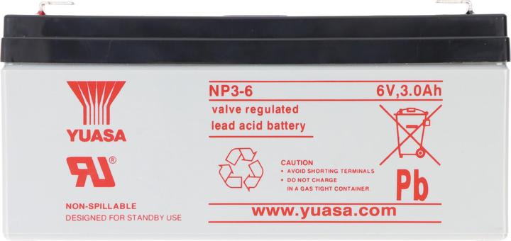 Actual product image Yuasa NP3-6 Akku Blei PB 6 Volt 3Ah Faston 4,8mm (6 V, 3 Ah)