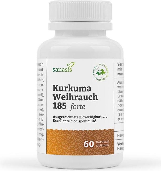 Sanasis Kurkuma Weihrauch 185 forte ohne Polysorbat Kaps (60 Stück, Kapseln, 63 g)