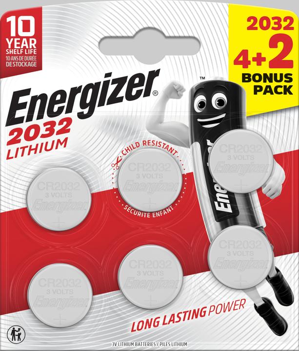 Immagine prodotto Energizer Pile a bottone 2032 E303945700 Litio 4+2pz. (10 pz., CR2032)